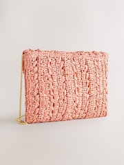 Orange Raffia Effect Clutch Bag - Image 2 of 5