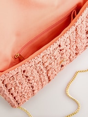Orange Raffia Effect Clutch Bag - Image 5 of 5