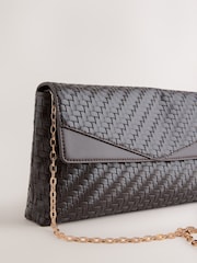 Chocolate Brown Weave Embossed Clutch Bag - Image 6 of 8