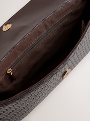 Chocolate Brown Weave Embossed Clutch Bag - Image 8 of 8