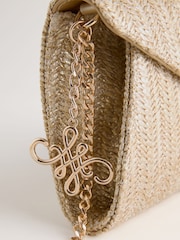 Gold Metallic Raffia Effect Clutch Bag - Image 7 of 9
