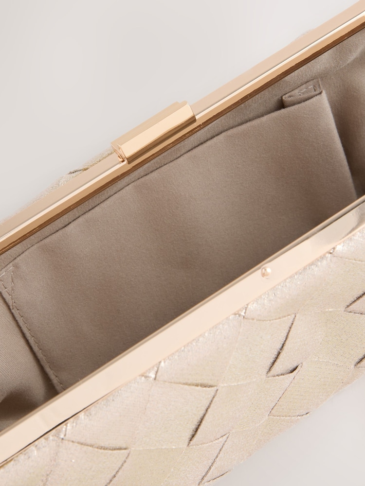 Розово-золотистый - Плетеный клатч - Изображение 8 8