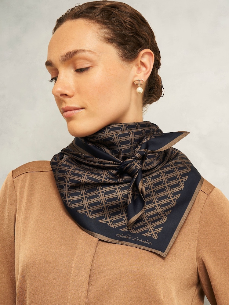 Hobbs Blue Bria Silk Scarf - Image 1 of 3 Hobbs Blue Bria Silk Scarf - Image 1 of 3