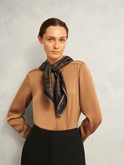 Hobbs Blue Bria Silk Scarf - Image 2 of 3
