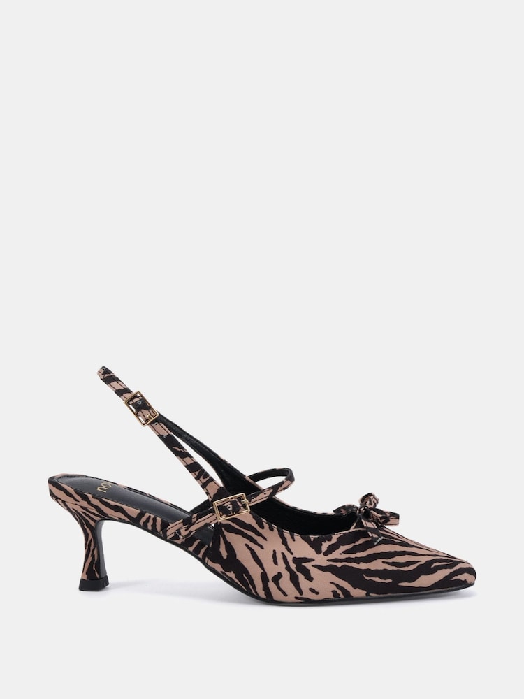 Novo Black ILLUMINATE Mary Jane Bow Slingback Mid Heel Courts - Image 2 of 6 Novo Black ILLUMINATE Mary Jane Bow Slingback Mid Heel Courts - Image 2 of 6