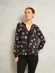 Hobbs Black Zelia Printed Top - Image 1 of 4
