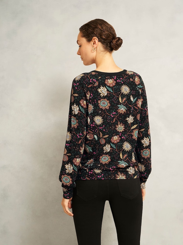 Hobbs Black Zelia Printed Top - Image 2 of 4