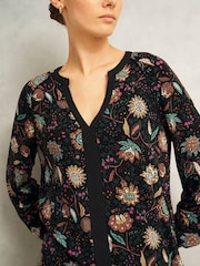 Hobbs Black Zelia Printed Top - Image 3 of 4