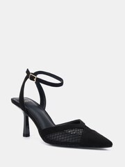 Novo Red Wide Fit Icy Mesh Ankle Strap Stiletto Courts - Image 3 of 6