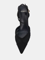Novo Red Wide Fit Icy Mesh Ankle Strap Stiletto Courts - Image 5 of 6