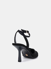 Novo Black Wide Fit Icy Mesh Ankle Strap Stiletto Courts - Image 4 of 6