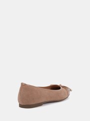 Novo Nude Wide Fit CAPRICORN Soft Sqaure Toe Cap Bow Ballerinas - Image 4 of 6