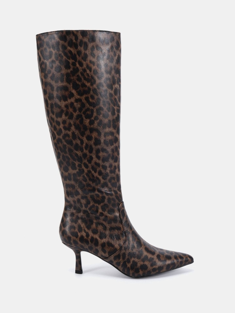 Novo Animal Grateful Mid Stiletto Heel Point Knee Boots - Image 2 of 6