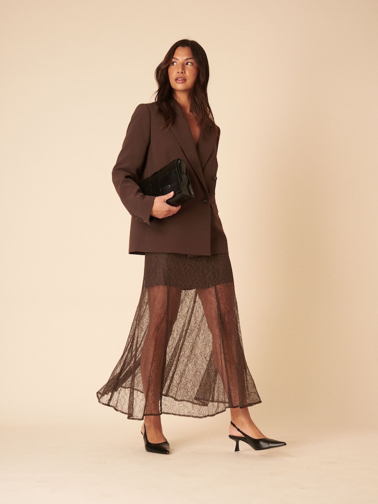 Nobodys Child Brown Lace Midaxi Skirt - Image 2 of 6 Nobodys Child Brown Lace Midaxi Skirt - Image 2 of 6