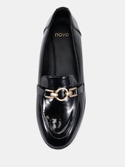 Novo Black Wide Fit Celeste Ring Trim Loafers - Image 5 of 6