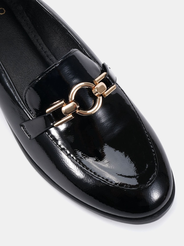 Novo Black Wide Fit Celeste Ring Trim Loafers - Image 6 of 6