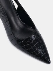 Novo Black Wide Fit ILLY Slingack Mid Heels Point Courts - Image 5 of 6