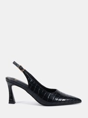 Novo Black Wide Fit ILLY Slingack Mid Heels Point Courts - Image 6 of 6