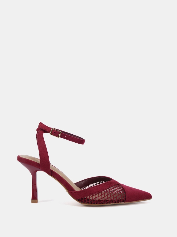 Novo Red ICY Mesh Ankle Strap Stiletto Courts - Image 2 of 6