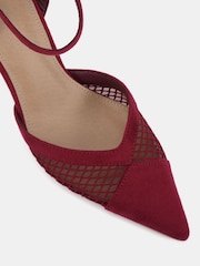 Novo Red ICY Mesh Ankle Strap Stiletto Courts - Image 5 of 6