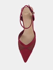 Novo Red ICY Mesh Ankle Strap Stiletto Courts - Image 6 of 6