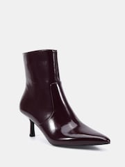Vermelho - Novo Kylie Mid Stiletto Heel Point Ankle Boots - Imagem 2 de 6