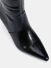 Novo Black Grateful Mid Stiletto Heel Point Knee Boots - Image 6 of 6