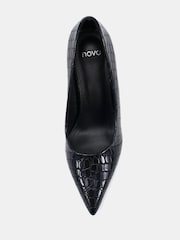 Novo Black ILLIANA Point Toe Block Heel Courts - Image 5 of 6