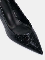 Novo Black ILLIANA Point Toe Block Heel Courts - Image 6 of 6