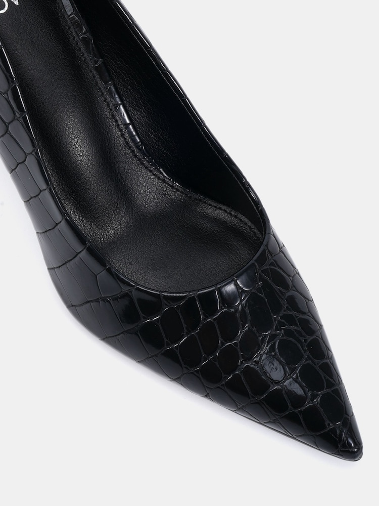 Novo Black ILLIANA Point Toe Block Heel Courts - Image 6 of 6
