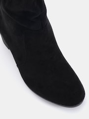 Novo Black Standard Fit Joany Block Heel Slouch Ruched Ankle Boots - Image 5 of 6