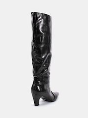 Novo Black GRACELYN Curved Mid Heel Knee Boots - Image 4 of 6