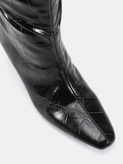 Novo Black GRACELYN Curved Mid Heel Knee Boots - Image 5 of 6