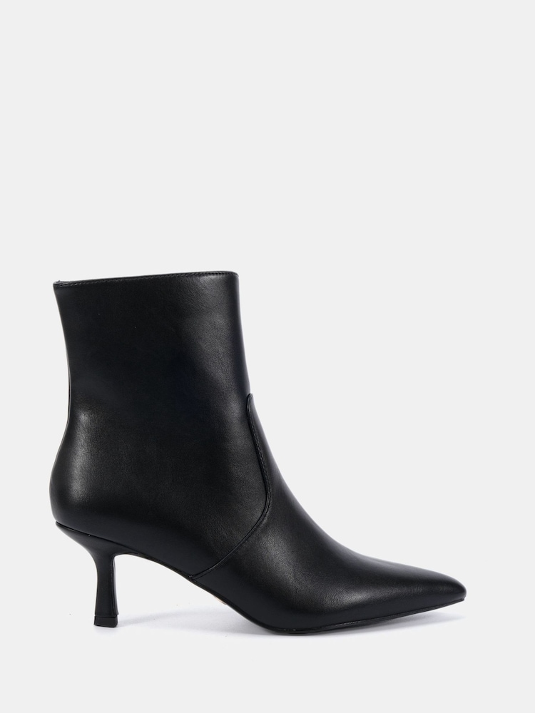 Novo Black Kylie Mid Stiletto Heel Point Ankle Boots - Image 2 of 6