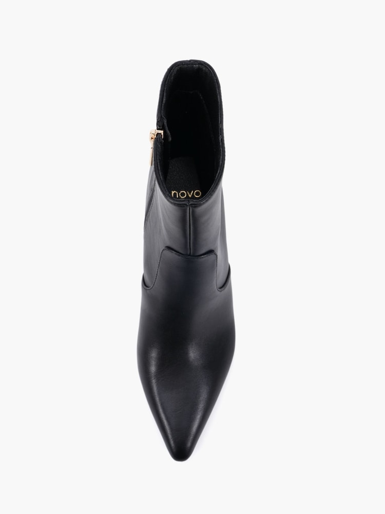 Novo Black Kylie Mid Stiletto Heel Point Ankle Boots - Image 6 of 6