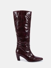 Novo Red Wide Fit Gracelyn Curved Mid Heel Knee Boots - Image 3 of 7