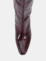 Novo Red Wide Fit Gracelyn Curved Mid Heel Knee Boots - Image 7 of 7
