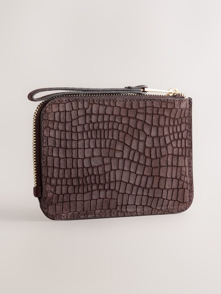 Maro Ciocolată - Leather Midi Purse - Imaginea 1 din 5