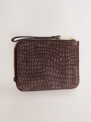Maro Ciocolată - Leather Midi Purse - Imaginea 2 din 5
