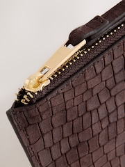 Maro Ciocolată - Leather Midi Purse - Imaginea 4 din 5