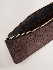 Maro Ciocolată - Leather Midi Purse - Imaginea 5 din 5