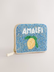 Blau - Beaded Lemon Print Purse - Bild 1 von 5