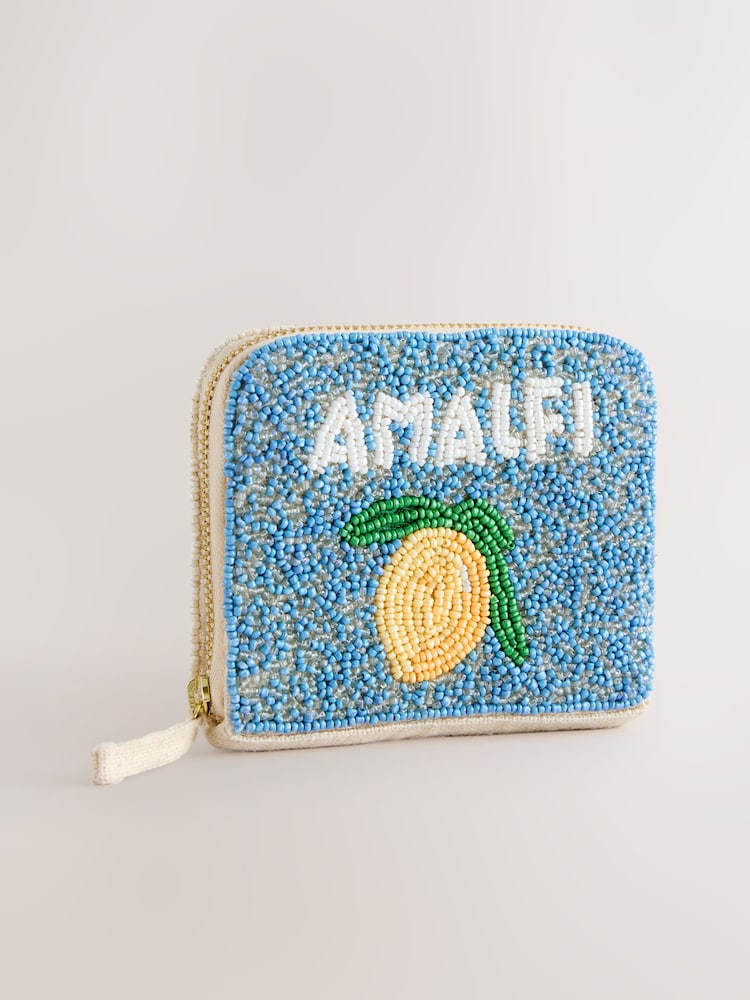 Blau - Beaded Lemon Print Purse - Bild 1 von 5 Blau - Beaded Lemon Print Purse - Bild 1 von 5