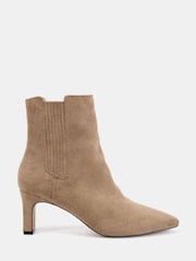 Novo Natural Wide Fit Kara Low Slim Block Heel Sqaure Point Chelsea Ankle Boots - Image 2 of 6