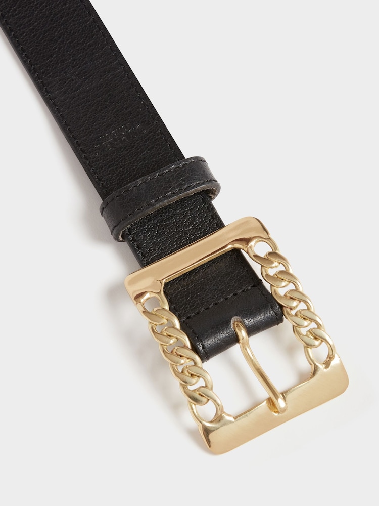 Osprey London The Chain Buckle Leather Black Belt - Image 3 of 3