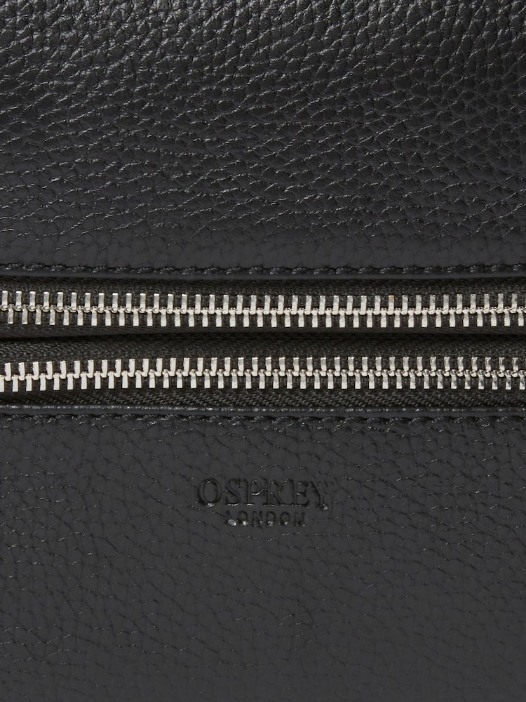 Osprey London The Double Zip Small Leather  Washbag - Image 5 of 5