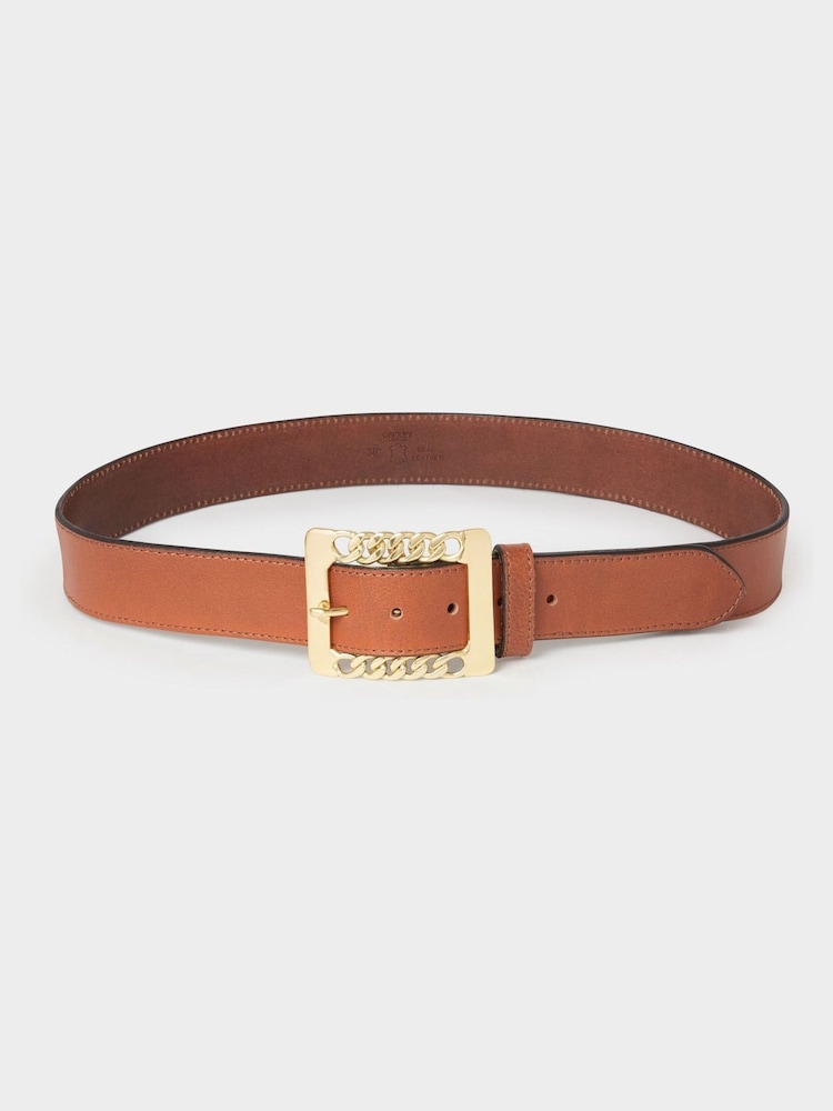 Osprey London The Chain Buckle Leather Brown Belt - Image 1 of 3 Osprey London The Chain Buckle Leather Brown Belt - Image 1 of 3