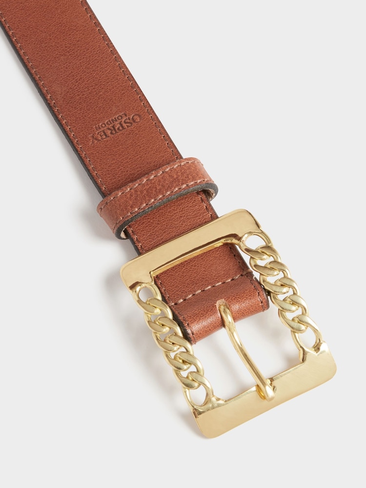Osprey London The Chain Buckle Leather Brown Belt - Image 3 of 3 Osprey London The Chain Buckle Leather Brown Belt - Image 3 of 3