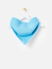 Oliver Bonas Blue Marl Knitted Triangle Scarf - Image 2 of 4