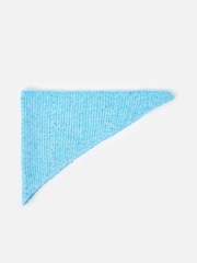 Oliver Bonas Blue Marl Knitted Triangle Scarf - Image 3 of 4